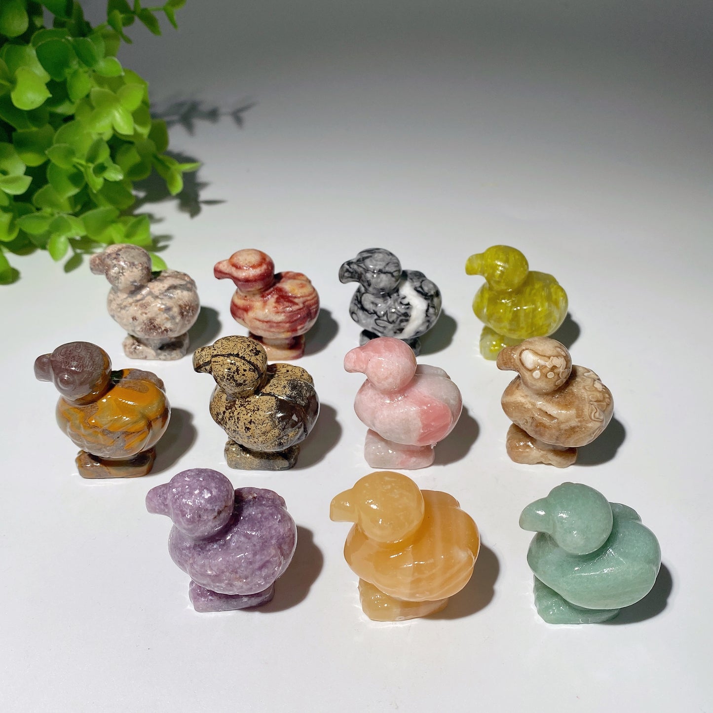 1.6" Mixed Crystal Flamingo Carvings Crystal Healing Bulk Wholesale