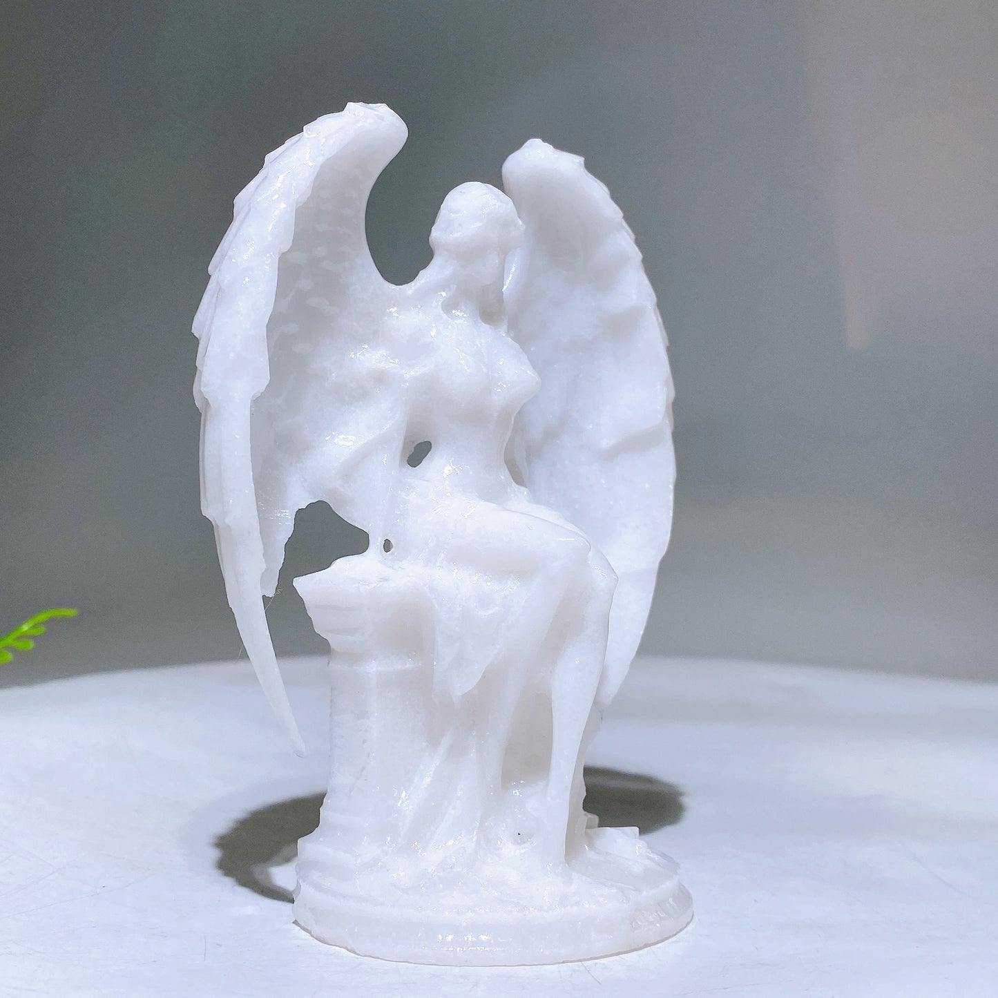 4.5" Natural White Jade Angel Carving Wholesale
