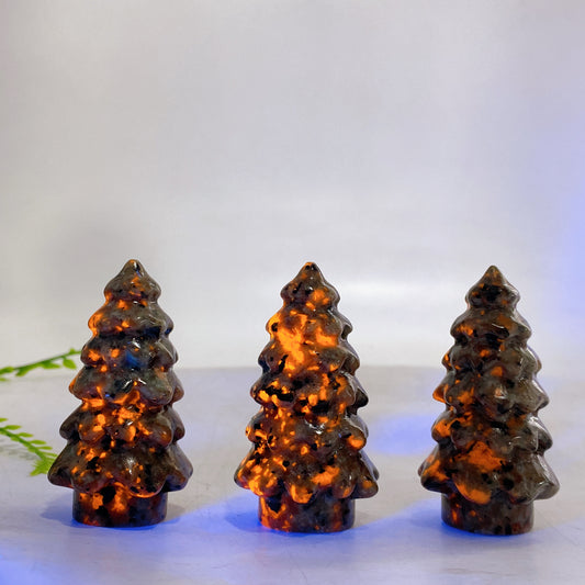 2.4" Natrtural UV Reactive Yooperlite Fir-tree Carving Wholesale