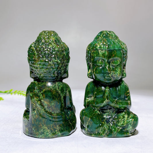 3.9" Natural Emerald Buddha Carving Wholesale New Arrival