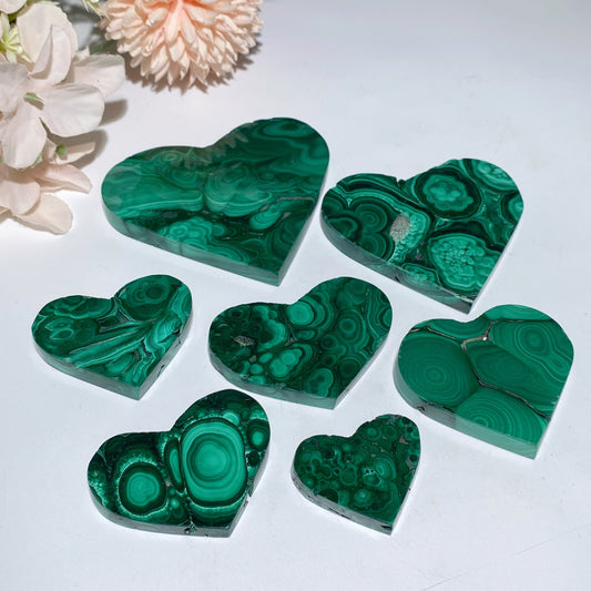 1.2"-3.3" Malachite Heart Carvings Crystal Healing Bulk Wholesale