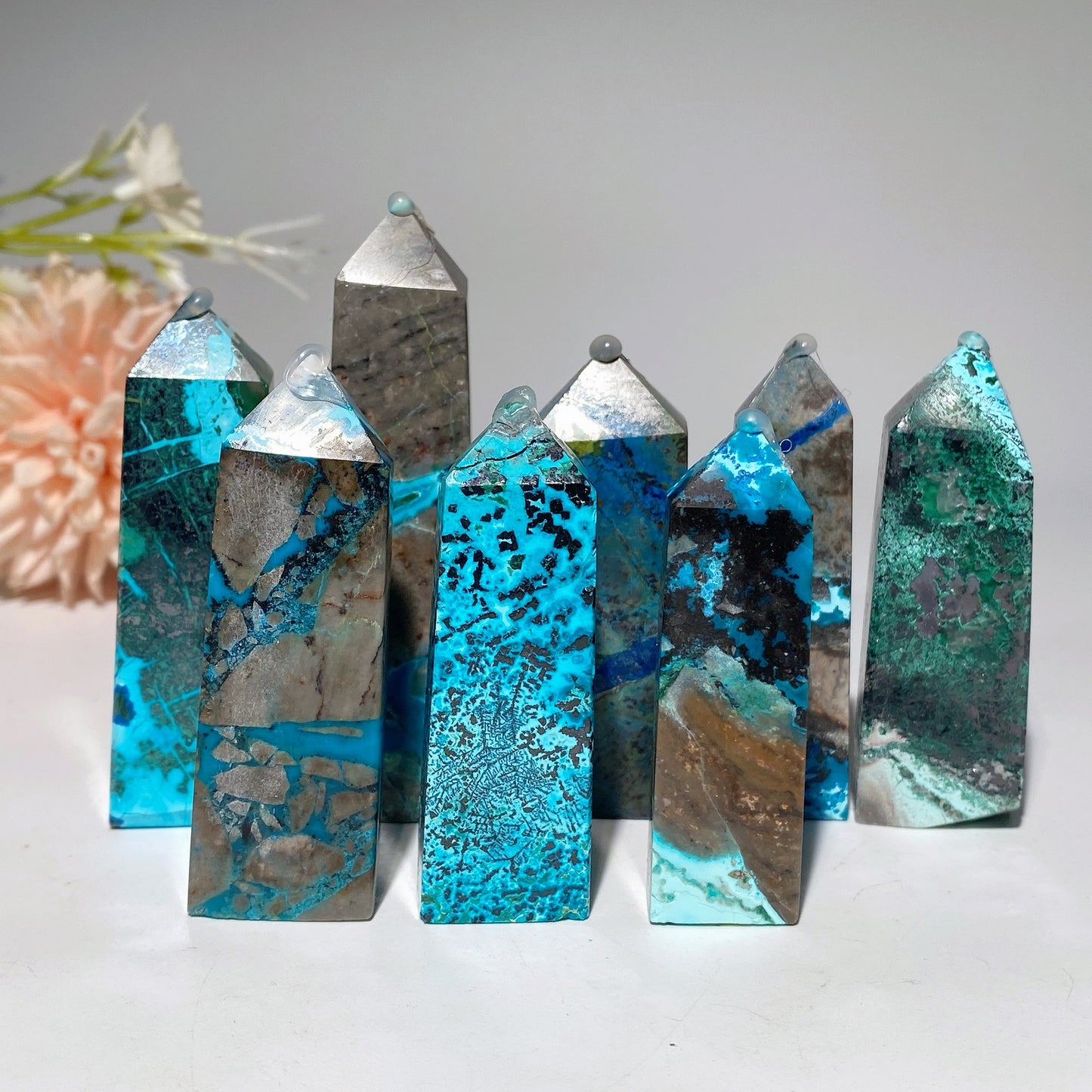 2.0"-3.2" Chrysocolla Point Crystal Healing Bulk Wholesale