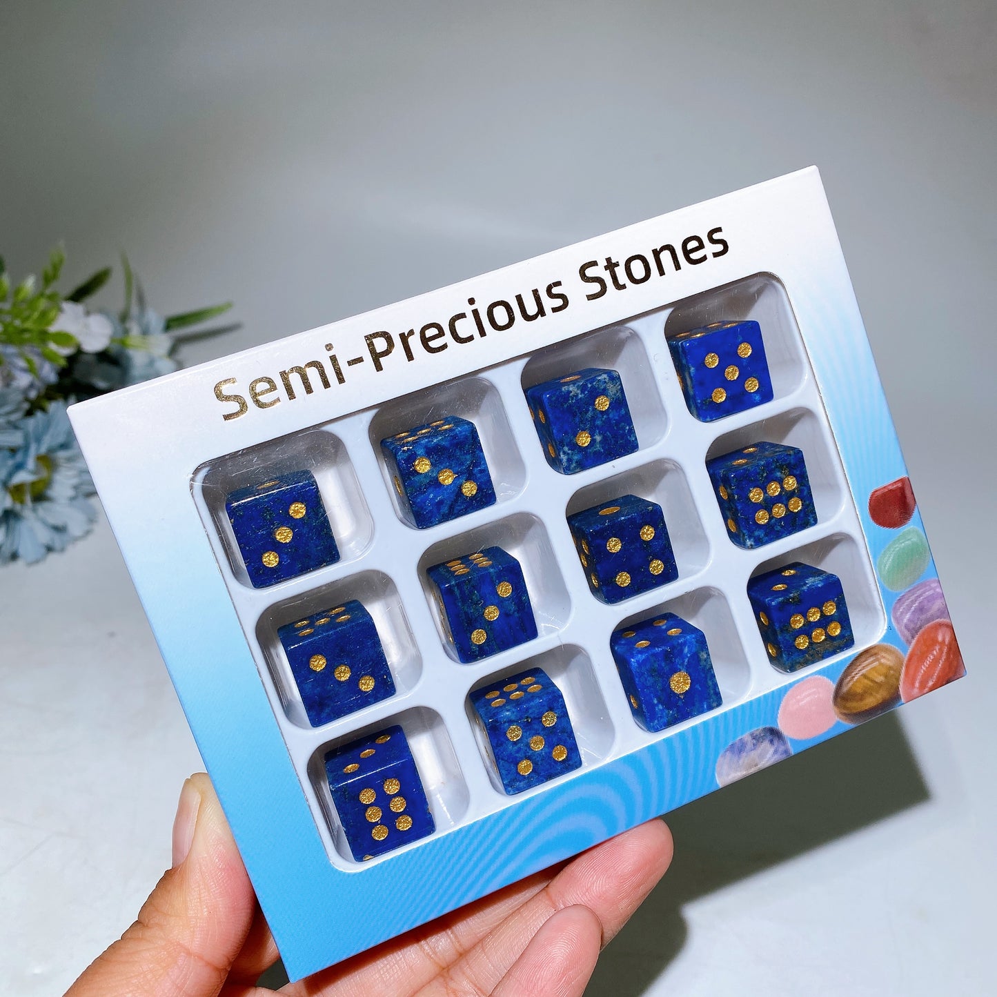 15mm Lapis Dice Carving Box Collection Crystal Healing Bulk Wholesale