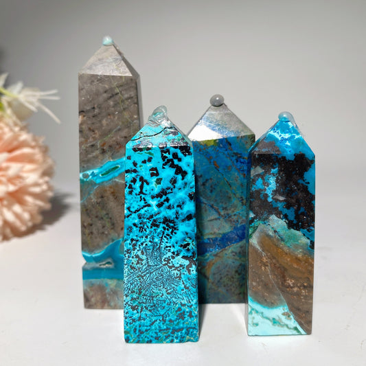 2.0"-3.2" Chrysocolla Point Crystal Healing Bulk Wholesale