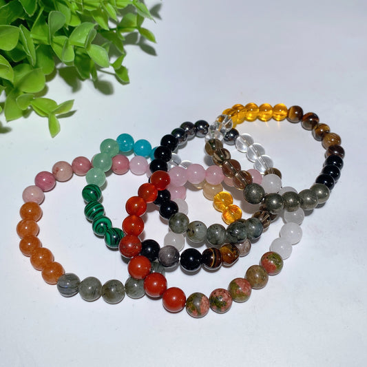 8mm Mixed Crystal Good Meaning Bracelet Crystal Healing Bulk Wholesale
