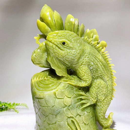 Large Natural Serpentine Lizard Carving Wholesale New Arrival
