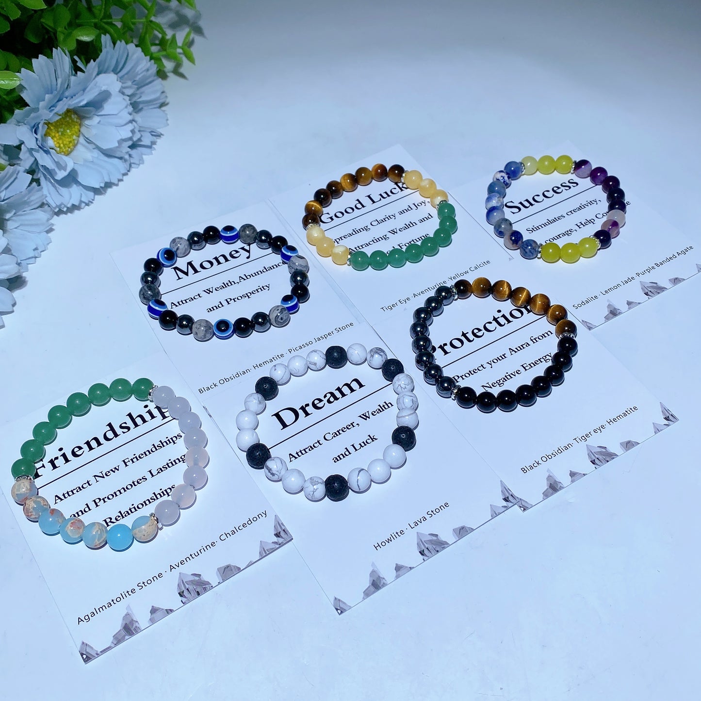 8mm Mixed Crystal Energy Bracelet Crystal Healing Bulk Wholesale