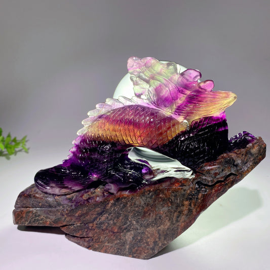 5.3"-8.5" Unique Fluorite Dragon Carvings Crystal Healing Bulk Wholesale