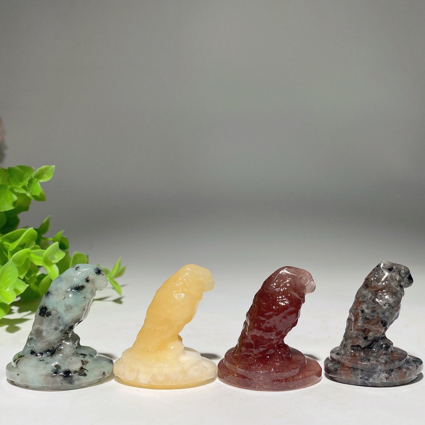 1.6" Mixed Crystal Parrot Carvings Crystal Healing Bulk Wholesale