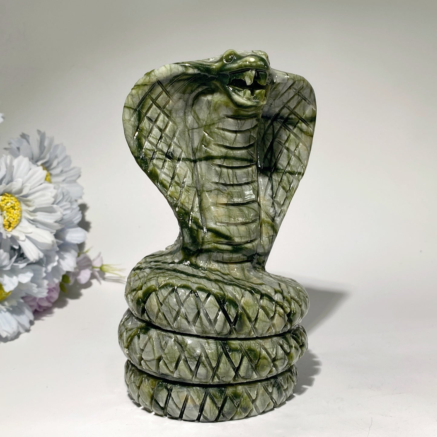 6.5" Jade Cobra Carvings Crystal Healing Bulk Wholesale