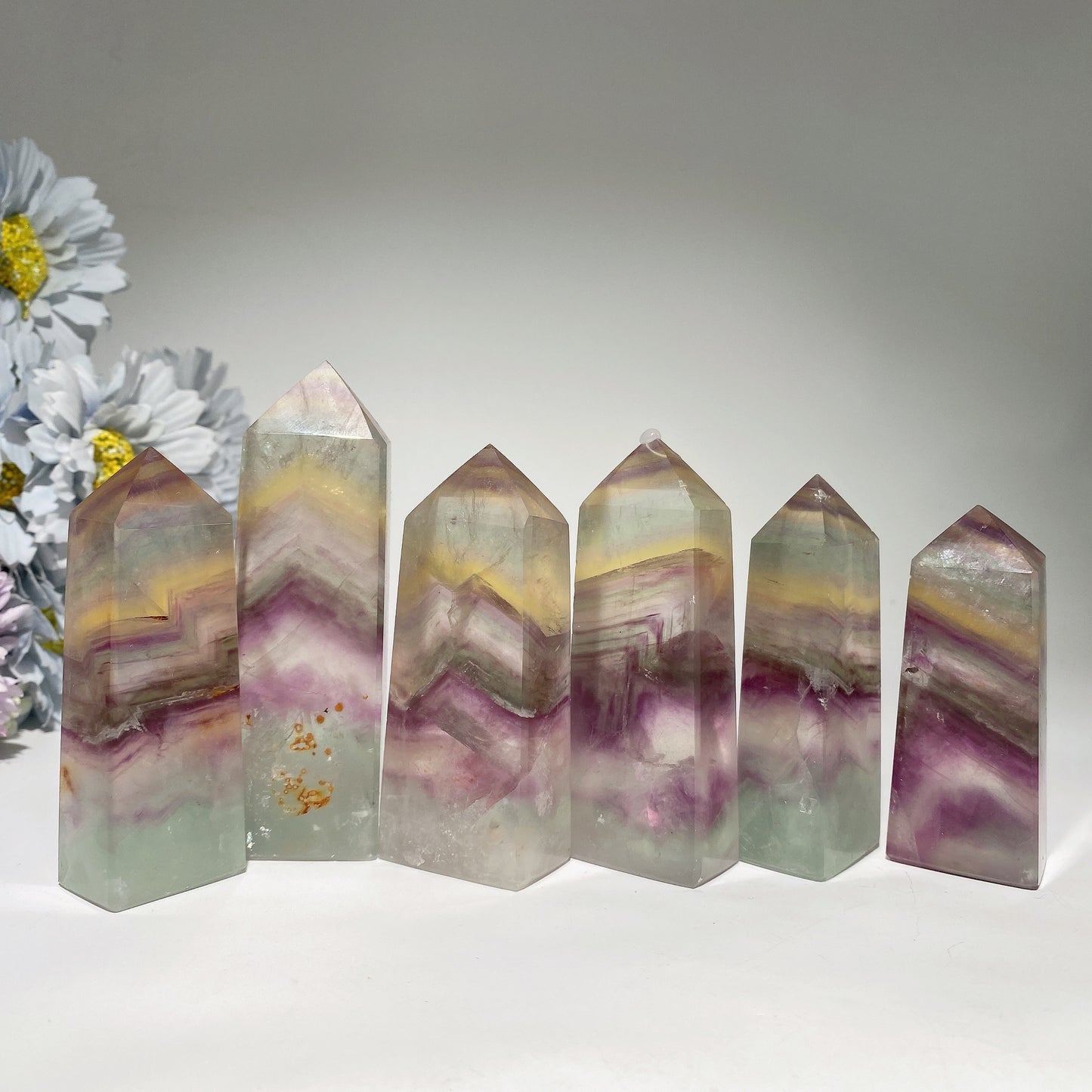 2.0"-4.5" Silk Fluorite Point Crystal Healing Bulk Wholesale