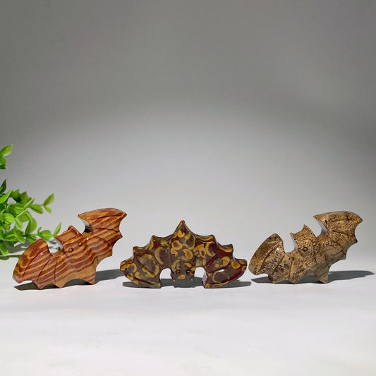 3.1" Mixed Crystal Bat Carvings Crystal Healing Bulk Wholesale