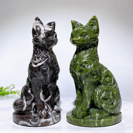 5.5" Natural Crystal Cat Carving Wholesale New Arrival