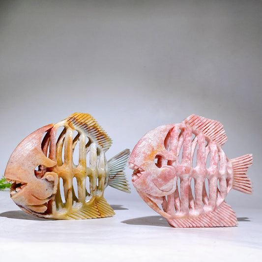 5.5" Natural Fish Skeleton Carving Wholesale New Arrival