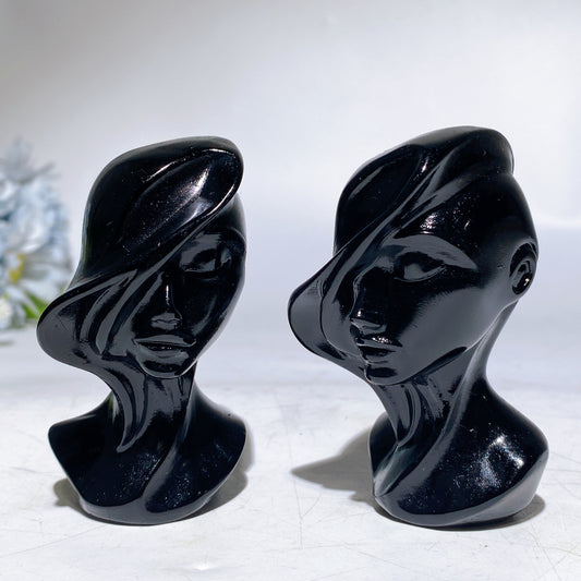3.2" Black Obsidian Lady Carving Crystal Healing Bulk Wholesale