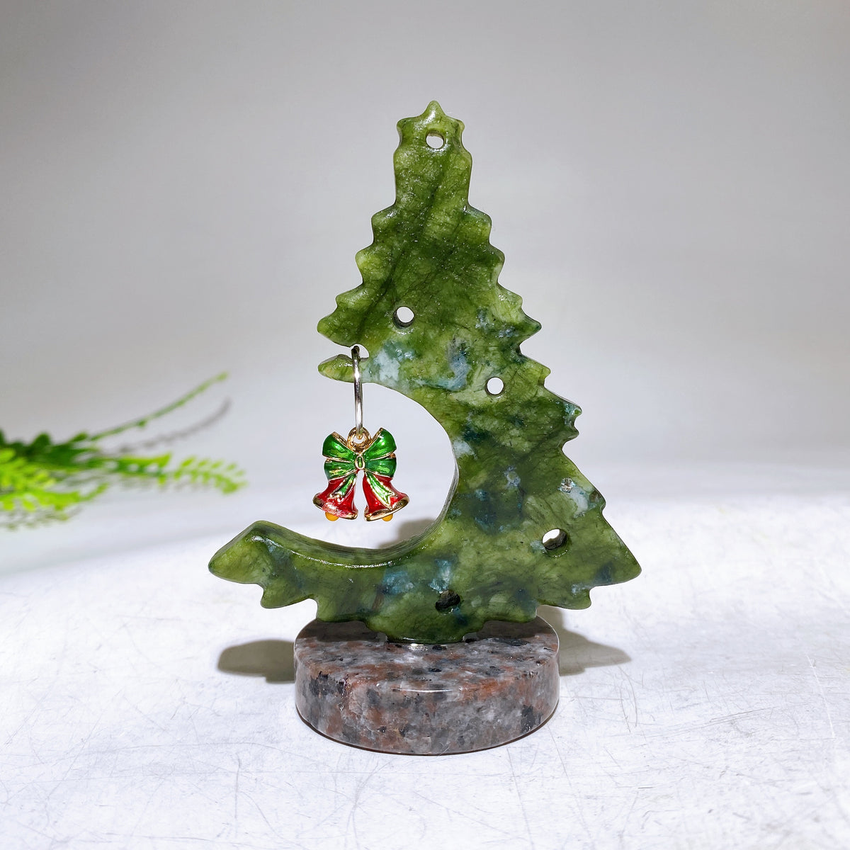 3.6" Serpentine Christmas Tree with Bell & Yooperlite Base Wholesale