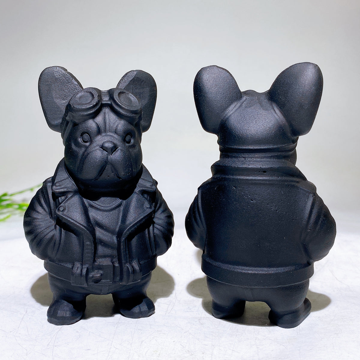 3.9" Black Obsidian Dog Carving Wholesale