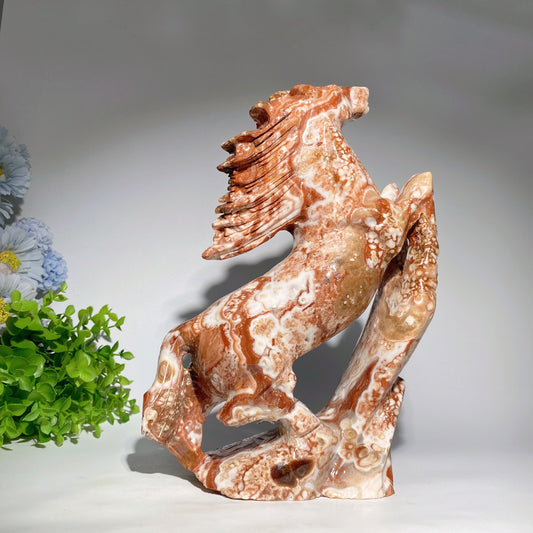 18cm Chocolate Calcite Horse Carvings Crystal Healing Bulk Wholesale