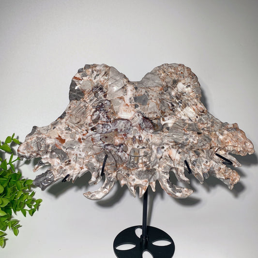 27cm Jade Goat Skull with Dragon Carvings Crystal Healing Bulk Wholesale