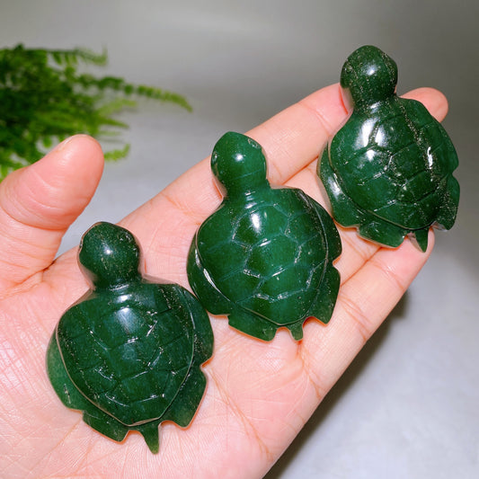 2.3" Natural Green Aventurine Turtle Carving Wholesale