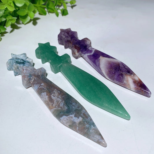 5.1" Mixed Crystal Sword Carvings Crystal Healing Bulk Wholesale