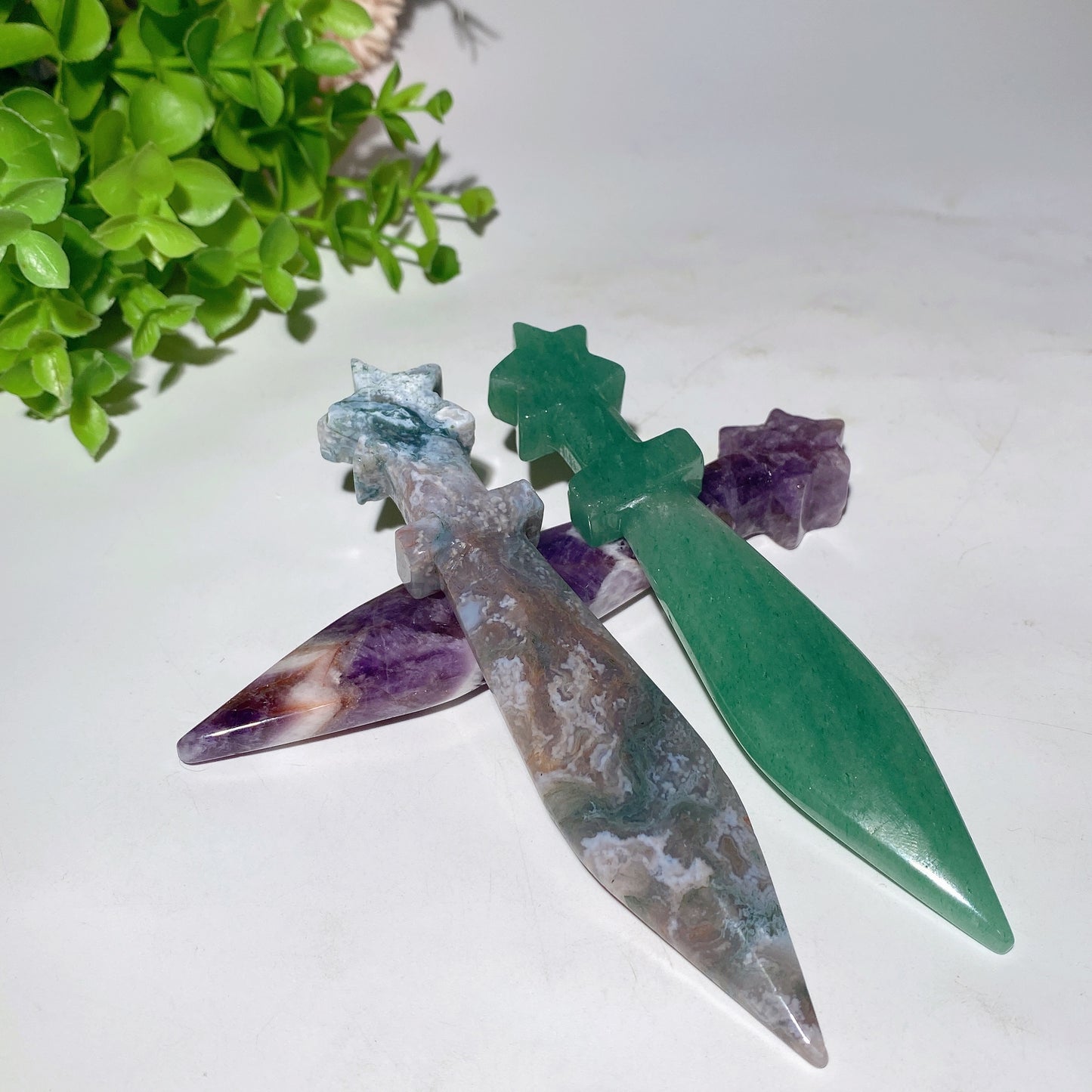 5.1" Mixed Crystal Sword Carvings Crystal Healing Bulk Wholesale