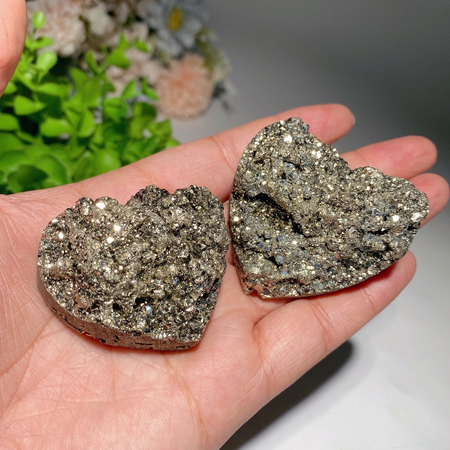 1.8"-2.0" Pyrite Raw Stone Heart Crystal Healing Bulk Wholesale