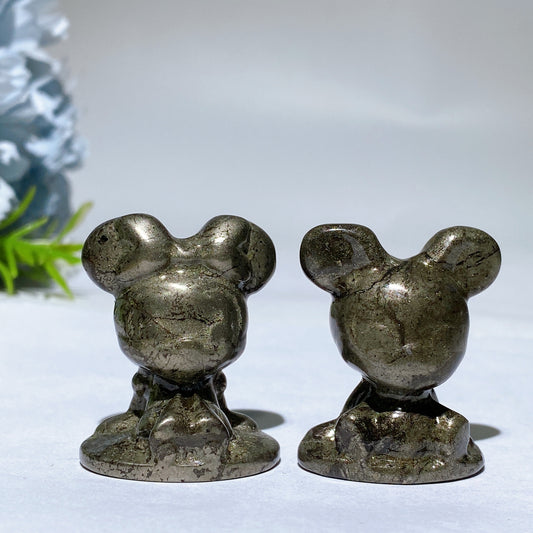 1.4" Crystal Mickey Minnie Carving Crystal Healing Bulk Wholesale