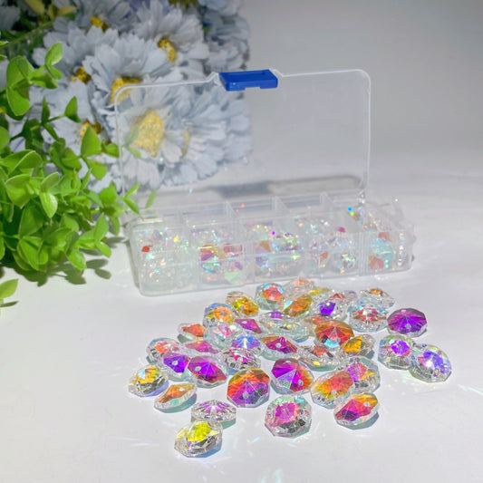 100 Pieces Aura Resin Drilled Accessories for Suncatcher DIY Crystal Healing Bulk Wholesale