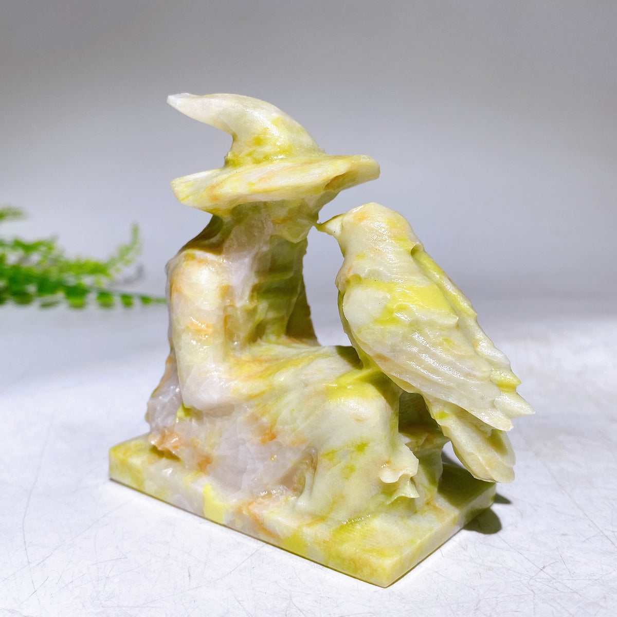3.2" Natural Crystal Witch Raven Carving Wholesale