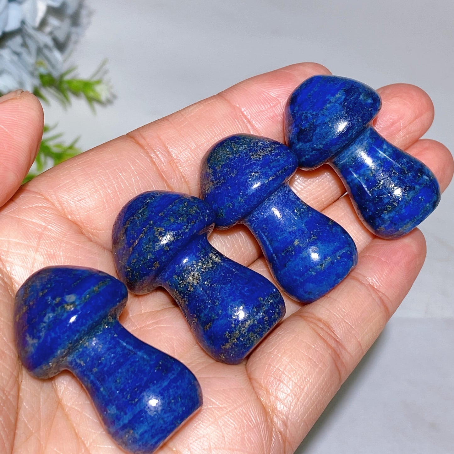1.4" Lapis Mushroom Carving Crystal Healing Bulk Wholesale