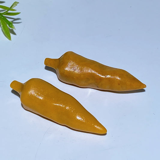 1.9" Crystal Chili Vegetable Carving Crystal Healing Bulk Wholesale