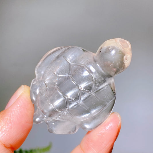 2.4" Natural Clear Quartz Turtle Carving Wholesale
