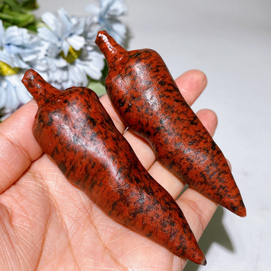 3.9" Sesame Stone Serpentine Chili Vegetable Carving Crystal Healing Bulk Wholesale