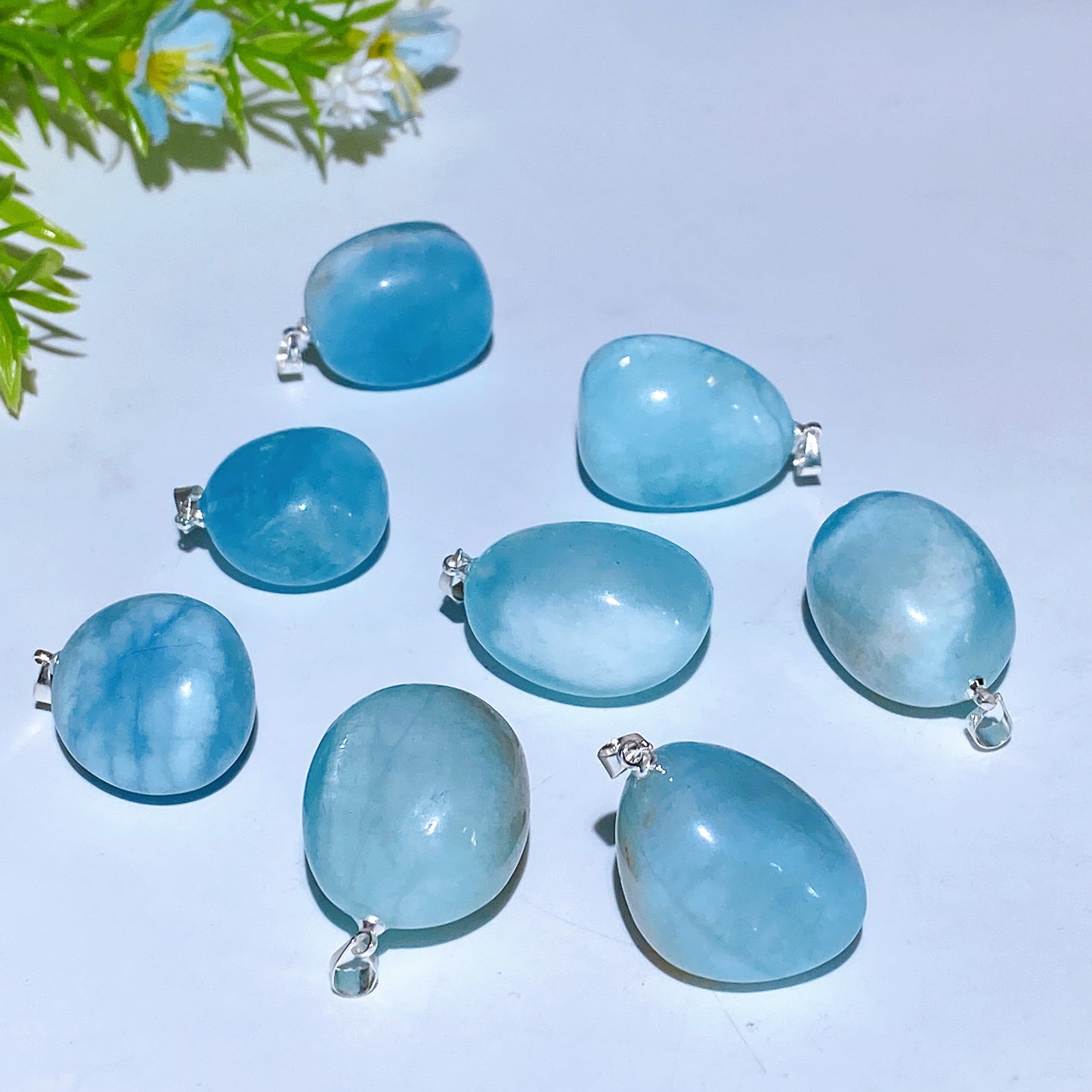 Aquamarine Tumble Pendant Crystal Healing Bulk Wholesale