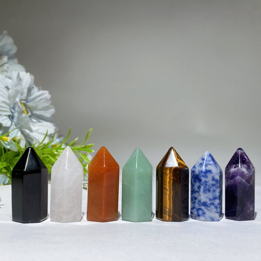 Crystal Points with Obsidian Round Plate Carving Crystal Healing Bulk Wholesale