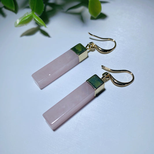 Rose Quartz Strip Earrings Crystal Healing Bulk Wholesale