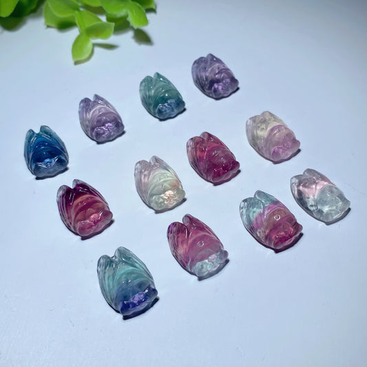 Mini Fluorite Cincada Carvings for Jewelry DIY Crystal Healing Bulk Wholesale