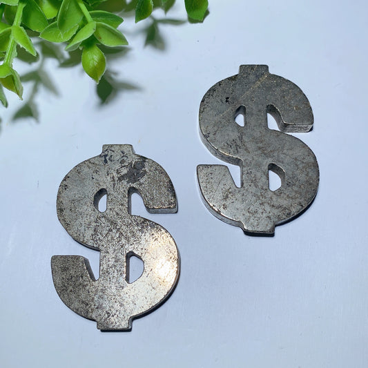 2.35" Pyrite Dollar Sign Crystal Healing Bulk Wholesale