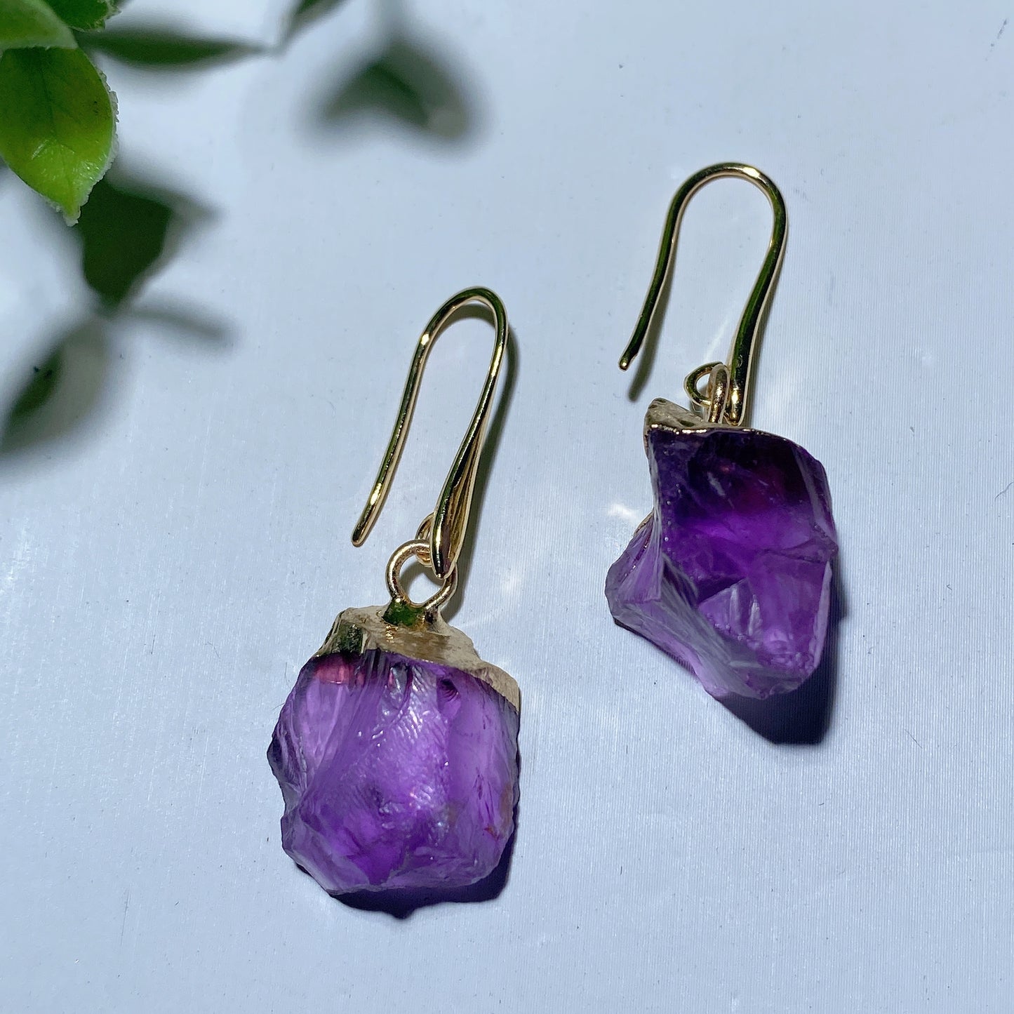 Amethyst Raw Stone Earrings Crystal Healing Bulk Wholesale