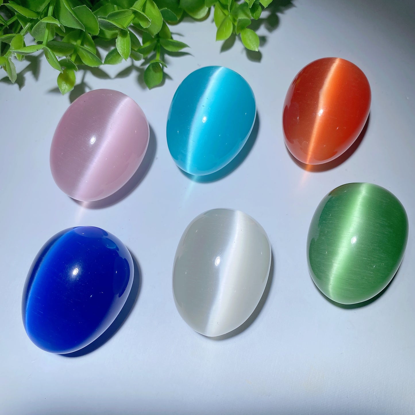 1.9" Mixed Cat's Eye Eggs Crystal Healing Bulk Wholesale