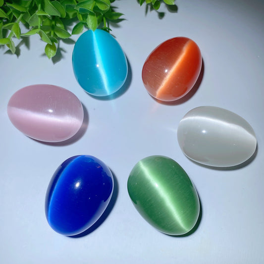 1.9" Mixed Cat's Eye Eggs Crystal Healing Bulk Wholesale