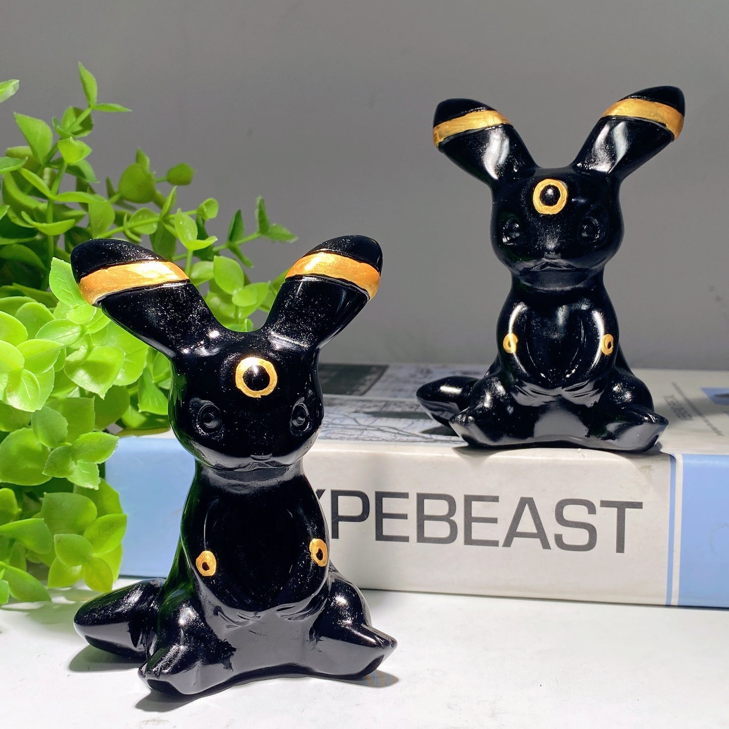 3.8" Black Obsidian Evee Carvings Crystal Healing Bulk Wholesale