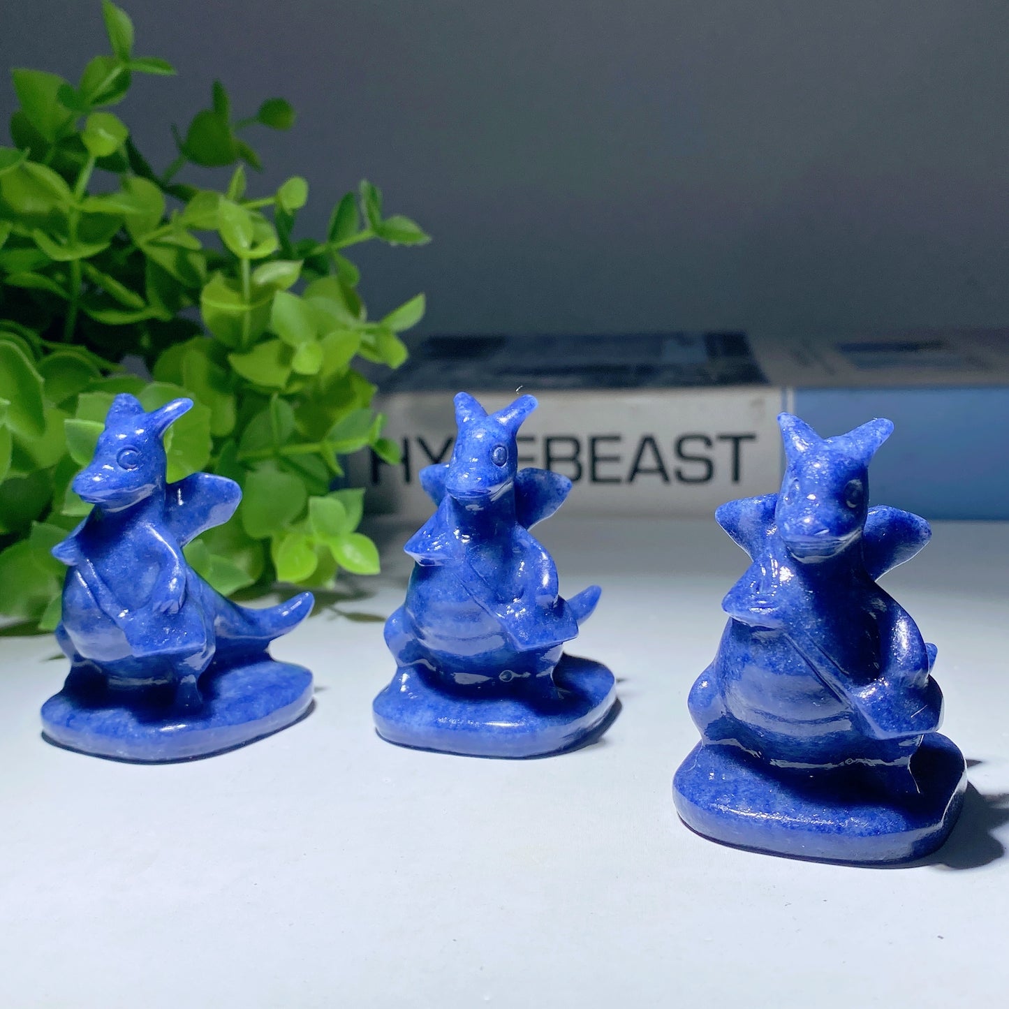 2.0" Blue Aventurine Pokemon Flying Charmander Carvings Crystal Healing Bulk Wholesale