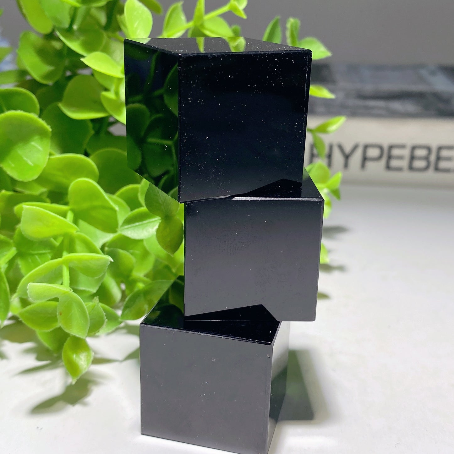 1.1" Black Obsidian Cube Crystal Healing Bulk Wholesale