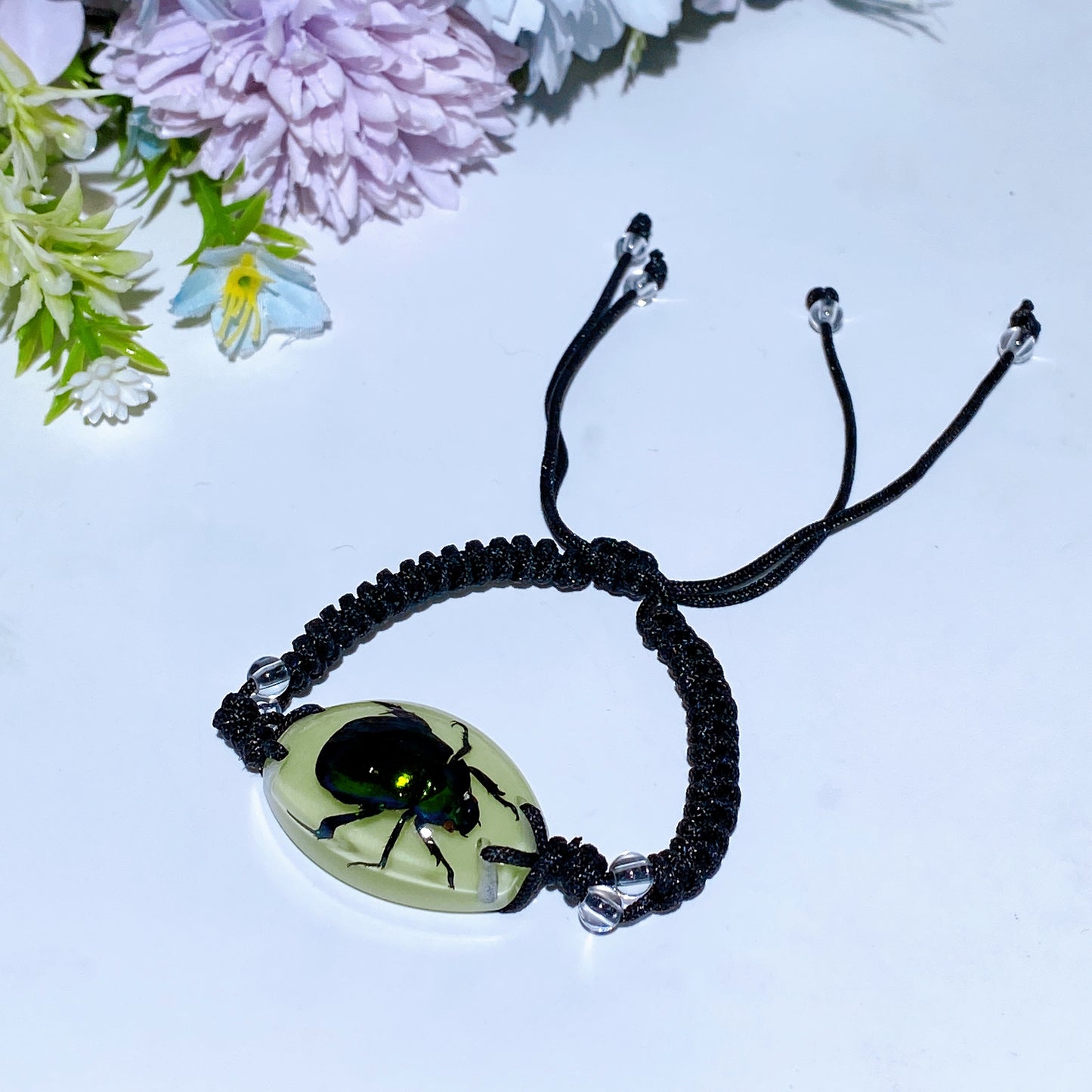 Luminous Adjustable Bracelet with Insect Crystal Healing Bulk Wholesale