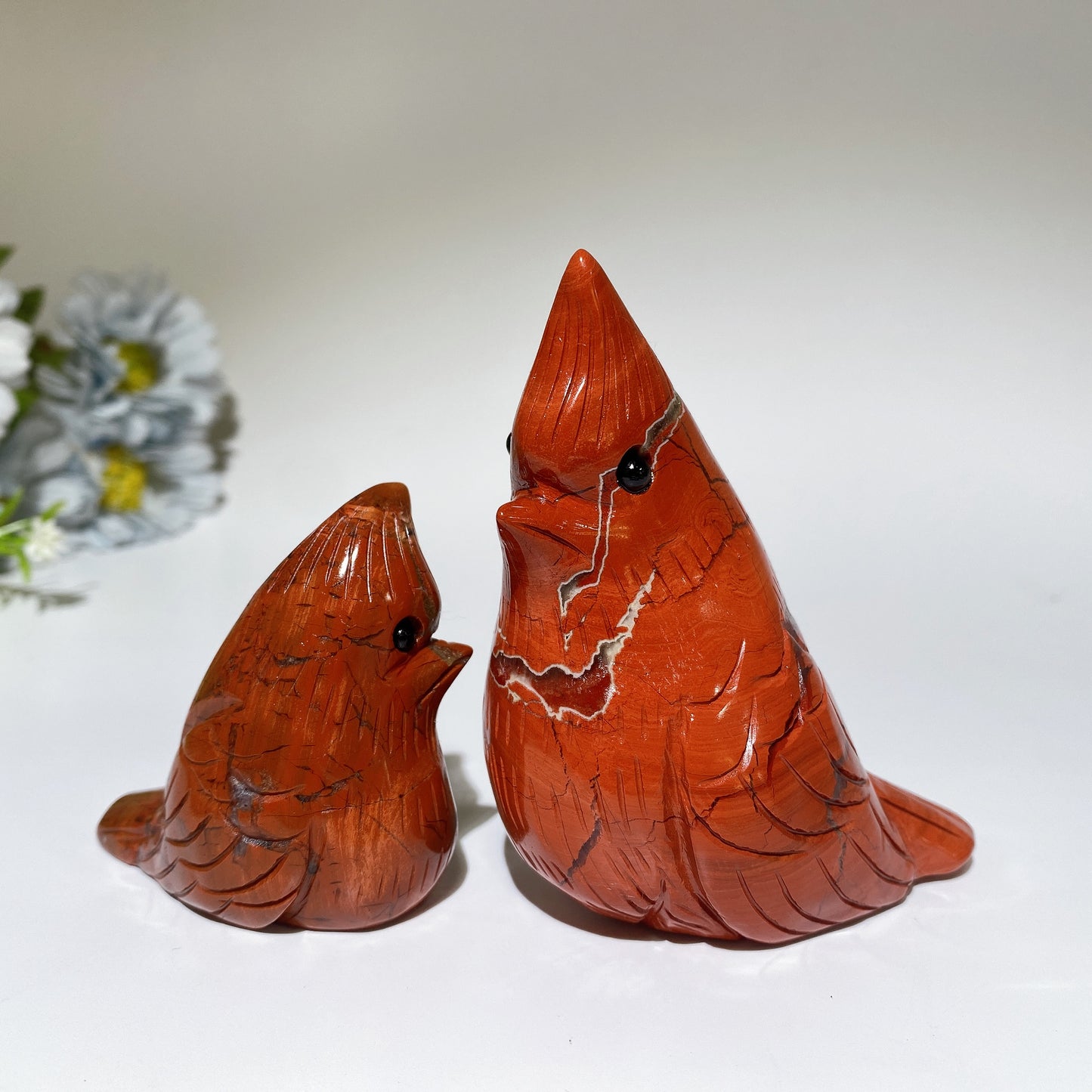 3.2" Red Jasper Cardinal Carving Crystal Healing Bulk Wholesale