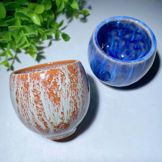 2.5" Ceramic Cup Crystal Healing Bulk Wholesale