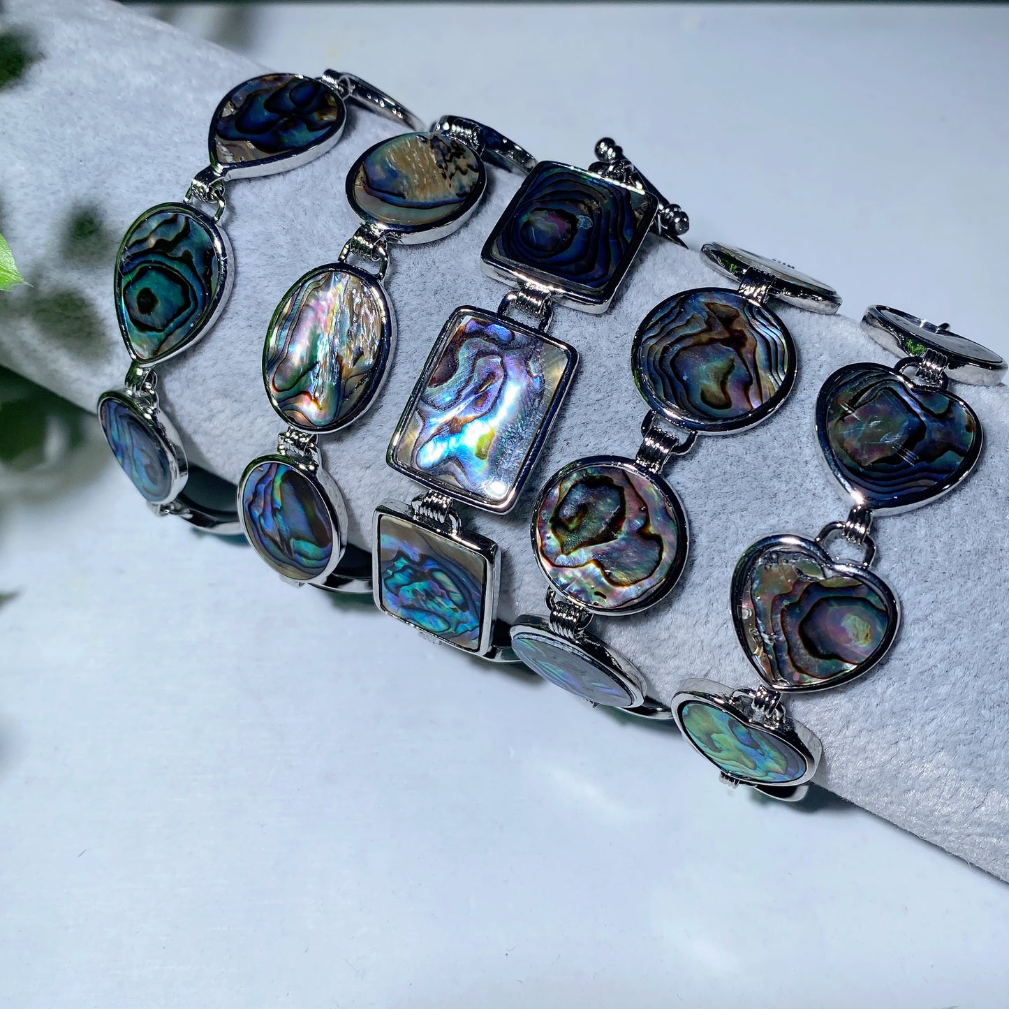 6.5" Aura Shell Bracelet Crystal Healing Bulk Wholesale