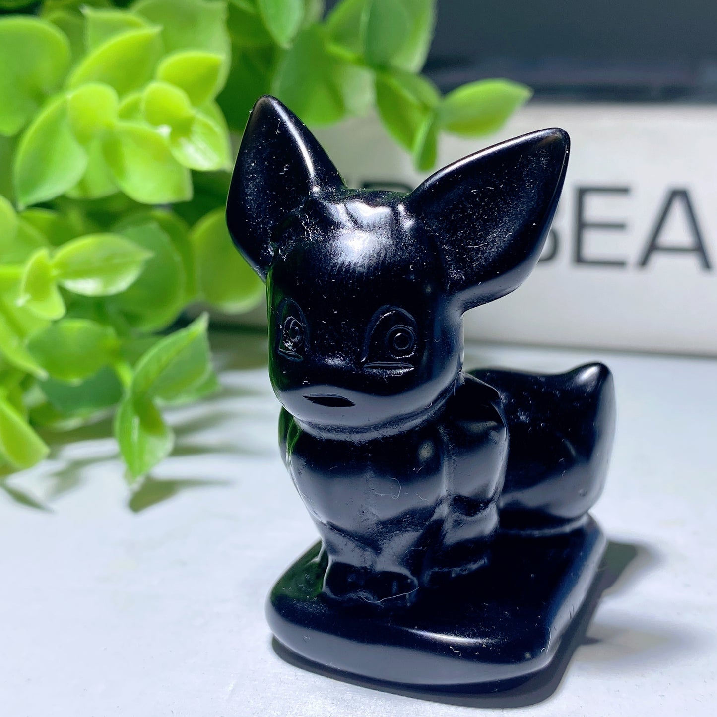 2.0" Rose Quartz Pink Opalite Black Obsidian Opalite Eevee Carvings Crystal Healing Bulk Wholesale